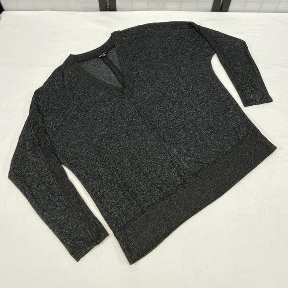 Buffalo Black & Grey Lightweight V-Neck Banded Hem Sweater XL Drop Long Sleeves - Picture 8 of 13